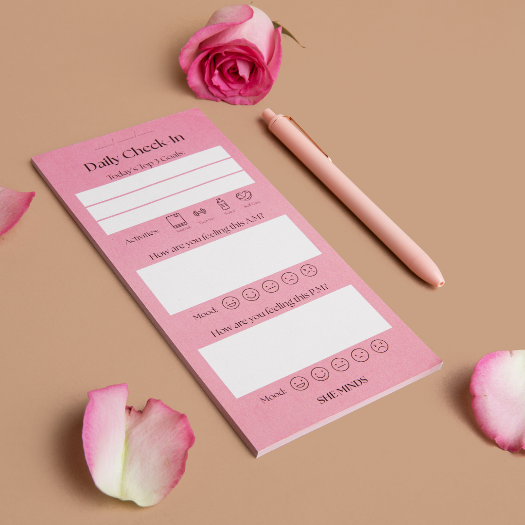 She H Notepad She Minds Daily Check In Notepad